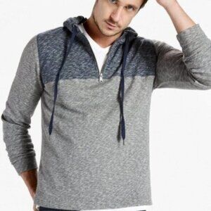 Lucky Brand | Men's Blue & Grey Long Sleeves Half Zip Sweatshirt Hoodie Size S